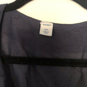 Old Navy Navy short sleeve wrap dress with small embroidered flowers